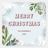 Kerstmis Vierkante Sticker (Voorkant)