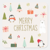 Kerstmis Vierkante Sticker (Voorkant)