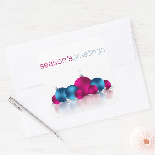 Kerstmis Vierkante Sticker (Envelop)