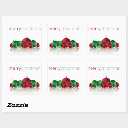 Kerstmis Vierkante Sticker (Vel)