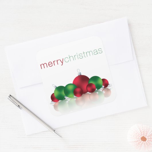 Kerstmis Vierkante Sticker (Envelop)