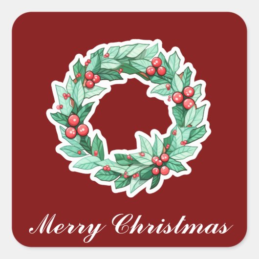 Kerstmis Vierkante Sticker (Voorkant)