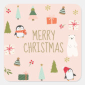 Kerstmis Vierkante Sticker (Voorkant)