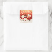 Kerstmis Vierkante Sticker (Tas)