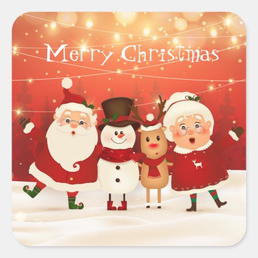 Kerstmis Vierkante Sticker (Voorkant)