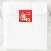 Kerstmis Vierkante Sticker (Tas)