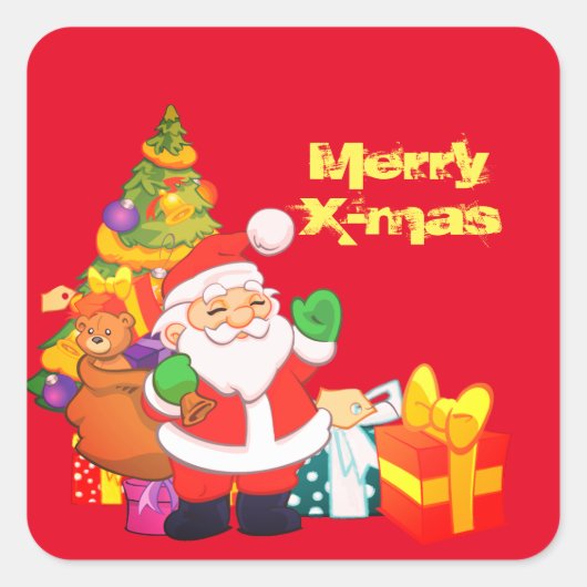 Kerstmis Vierkante Sticker (Voorkant)