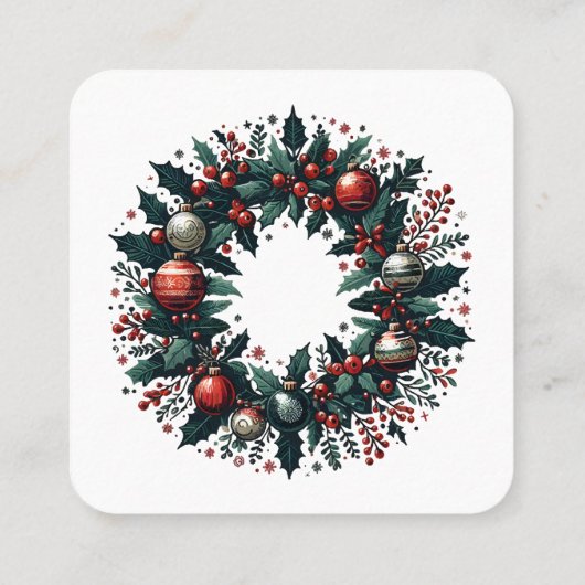 Kerstmis Vierkante Visitekaartje (Achterkant)