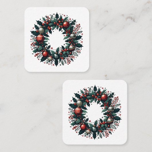 Kerstmis Vierkante Visitekaartje (Voorkant / Achterkant)