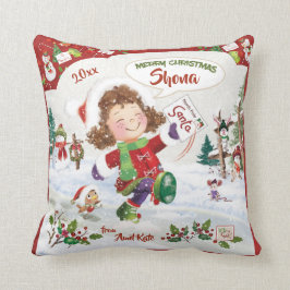 Kerstmis, vind de 3 cellen, cute Girls activiteit Kussen