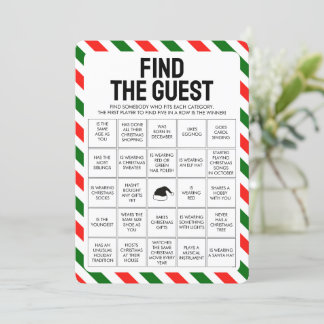 Kerstmis Vind het Gast Bingo Spel Feestdagenkaart