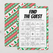 Kerstmis Vind het Gast Bingo Spel Kaart (Voorkant / Achterkant)