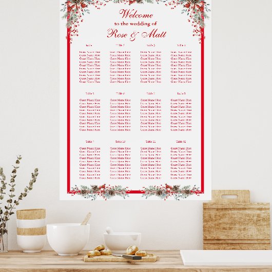 Kerstmis vind je stoel poster (Keuken)