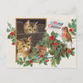 Kerstmis vintage 1911 illustratie briefkaart (Voorkant)