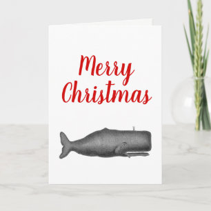 Kerstmis Vintage 19e Eeuw Gestileerde Walvis #1 N Feestdagen Kaart