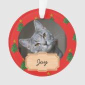 Kerstmis vintage aangepaste kat Foto Ornament (voorkant)