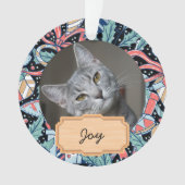 Kerstmis vintage aangepaste kat Foto Ornament (voorkant)