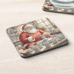 Kerstmis Vintage Aardewerk Kabouter Foto Bier Onderzetter