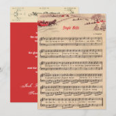 Kerstmis, Vintage Bladmuziek, Jingle Bells Feestdagenkaart (Voorkant / Achterkant)
