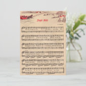 Kerstmis, Vintage Bladmuziek, Jingle Bells Feestdagenkaart (Staand voorkant)