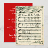 Kerstmis, Vintage Bladmuziek, Op Maat Feestdagenkaart (Voorkant / Achterkant)