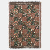Kerstmis Vintage Bruine Patchwork Naam Sjabloon Deken (Voorkant Verticaal)