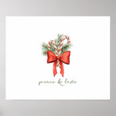 Kerstmis Vintage Candy Cane Boog Vrede foto Poster (Voorkant)