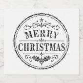 kerstmis vintage champagnefles label sparkling wijnetiket (Enkel label)