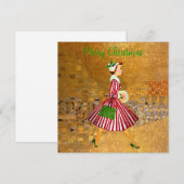 Kerstmis Vintage Dame Goud (Voorkant / Achterkant)