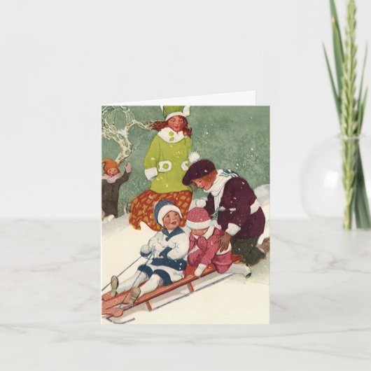 Kerstmis Vintage Dank Je Bedankkaart (Voorkant)