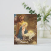 Kerstmis Vintage Dank Je Briefkaart (Staand voorkant)