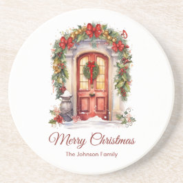 Kerstmis Vintage Deur Coaster Zandsteen Onderzetter