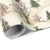 Kerstmis Vintage Dorp  Cadeaupapier (Rol Hoek)