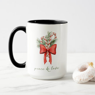 Kerstmis Vintage Eenvoudige Suikerstok Boog Vrede Mok