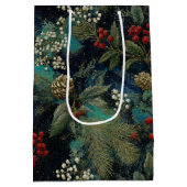 Kerstmis Vintage Elegante Glans II Medium Cadeauzakje (Achterkant)
