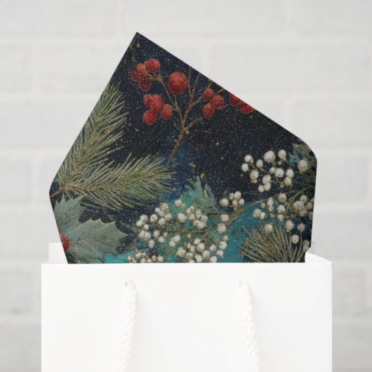 Kerstmis Vintage Elegante Glans II Tissuepapier (Cadeauzakje)