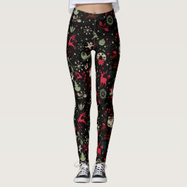 Kerstmis Vintage Element Patroon Leggings