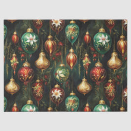 Kerstmis vintage fantasie bloem ornamentenpatroon tissuepapier