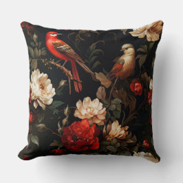 Kerstmis vintage fantasie bloem vogels patroon kussen