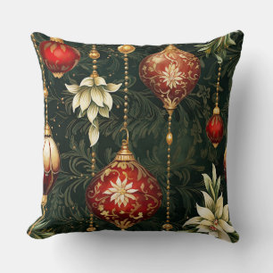Kerstmis vintage fantasie bloempatroon kussen