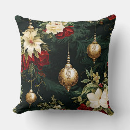 Kerstmis vintage fantasie bloempatroon kussen