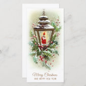 Kerstmis vintage feestdagenkaart (Voorkant / Achterkant)