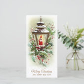 Kerstmis vintage feestdagenkaart (Staand voorkant)