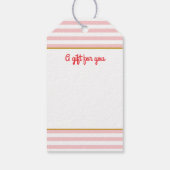 Kerstmis Vintage Foto Roze Met Naam Cadeaulabel (Achterkant)