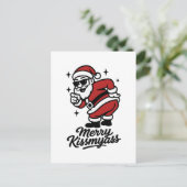 Kerstmis vintage grappig vrolijk kusmijnkont Kerst Feestdagenkaart (Staand voorkant)