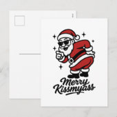 Kerstmis vintage grappig vrolijk kusmijnkont Kerst Feestdagenkaart (Voorkant / Achterkant)