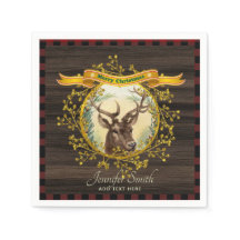 Kerstmis Vintage Herten Buffalo Plaid Persoonlijk
