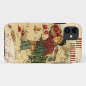 Kerstmis vintage iphone 5 hoes (Achterkant (horizontaal))