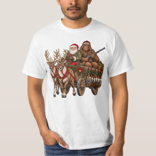Kerstmis Vintage Jacht Santa Bigfoot Eend T-shirt