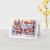 Kerstmis Vintage Kaart (Gele Bloem)